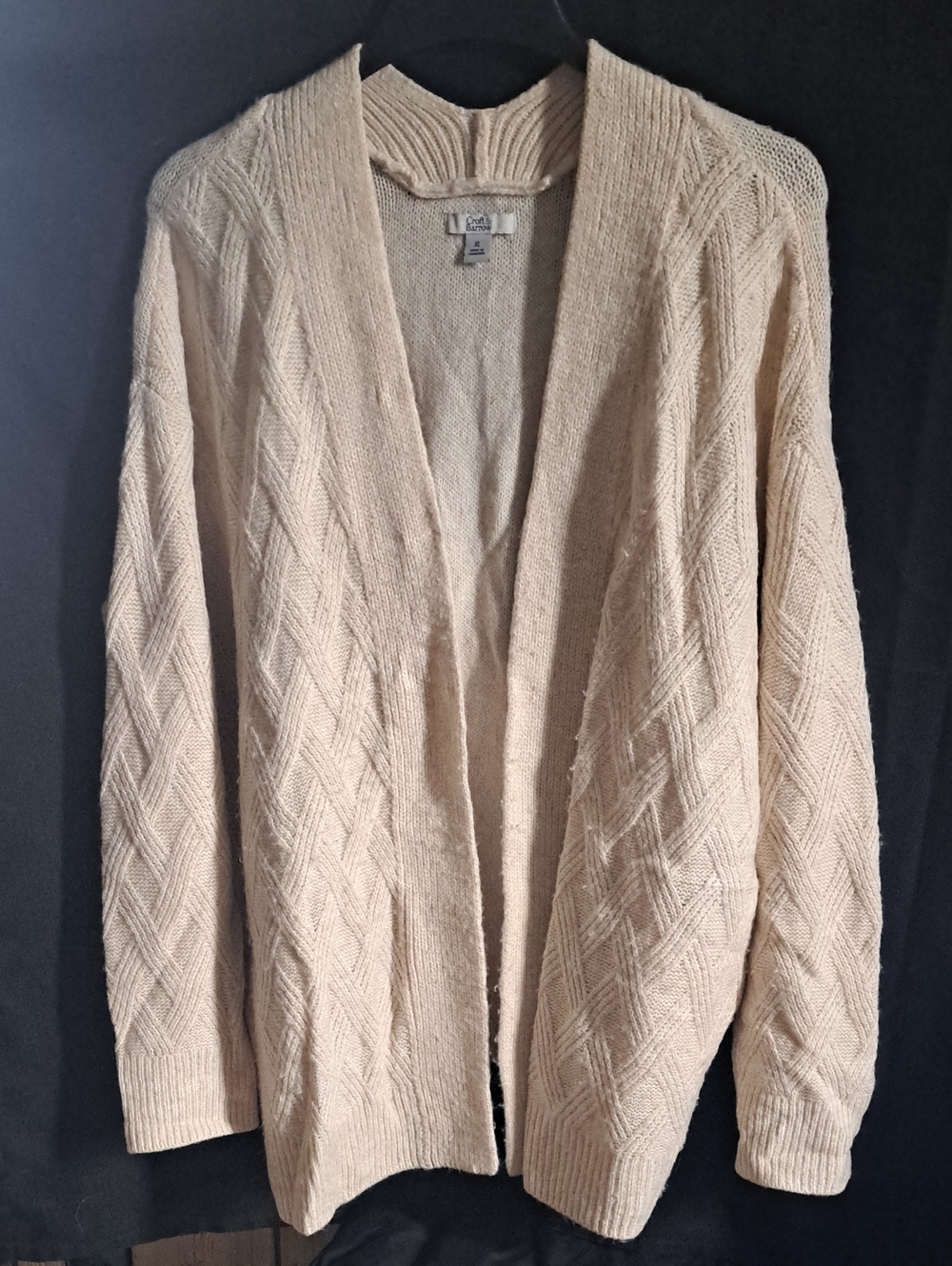 Cozy Cream Open-Front Cable Knit Women's Cardigan